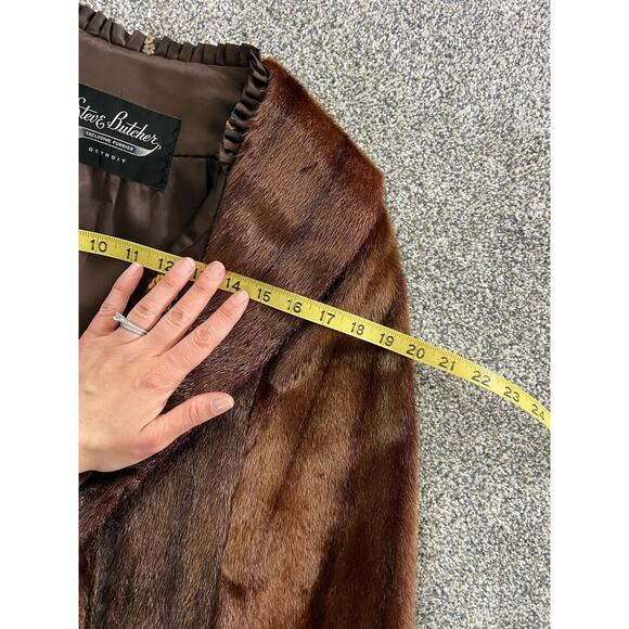 Steve Butcher Vintage Brown Beaver Shawl Cape 1950’s Made In Detroit - Picture 4 of 6